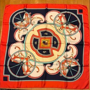 Vintage Hermes “Carriage House” Silk Scarf